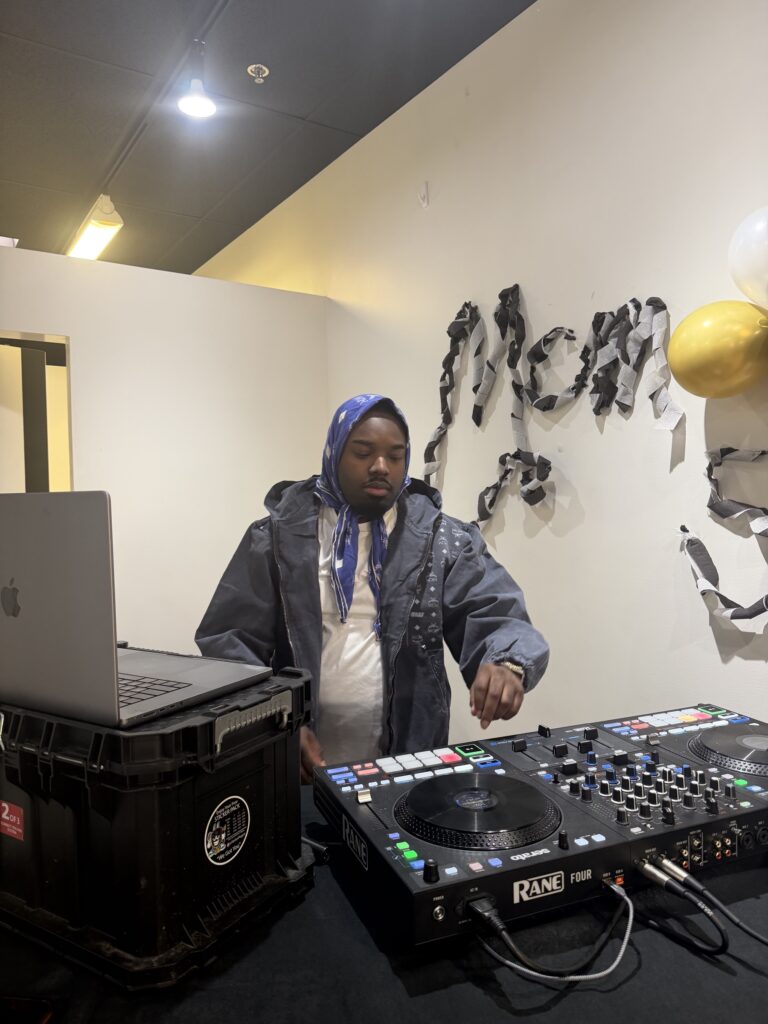 DJ A-Tron on the Rane Four controller at the MCM Birthday Cheers and Shop event, MCM Cabazon, March 28, 2026